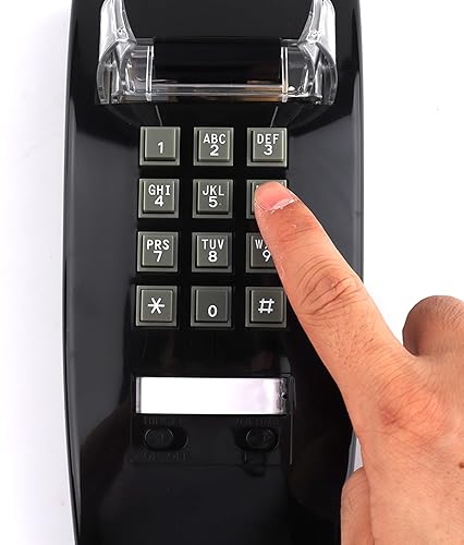 Miniatura 4 de Teléfonos clásicos de pared para teléfono fijo con anillo mecánico, teléfono retro montado en la pared resistente al agua, antiguo teléfono de