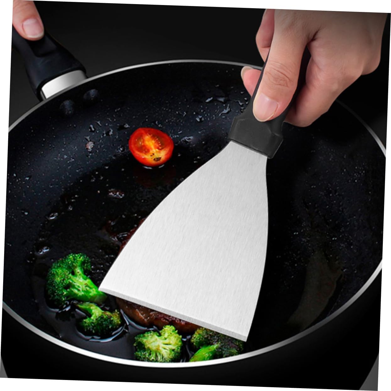 GALPADA 1set Stainless Steel Grilling Tool Kit Burger Press Versatile Spatula Food Brush and Oil for Outdoor BBQ Camping and Cooking Enthusiasts