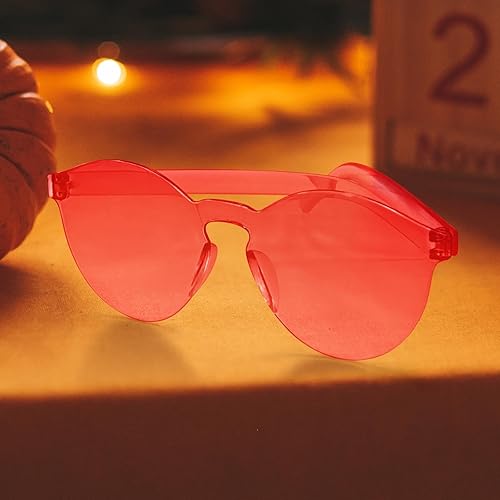 Miniatura 6 de RTBOFY 10 pares de lentes de sol redondos sin marco, gafas de sol para fiesta del día de Acción de Gracias, gafas de sol de colores, transparentes,