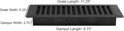 Miniatura 4 de Decor Grates PL410ZIP-BLK-10 Registro de piso de plástico con rejillas, 4 x 10 pulgadas, acabado negro, (paquete de 10)