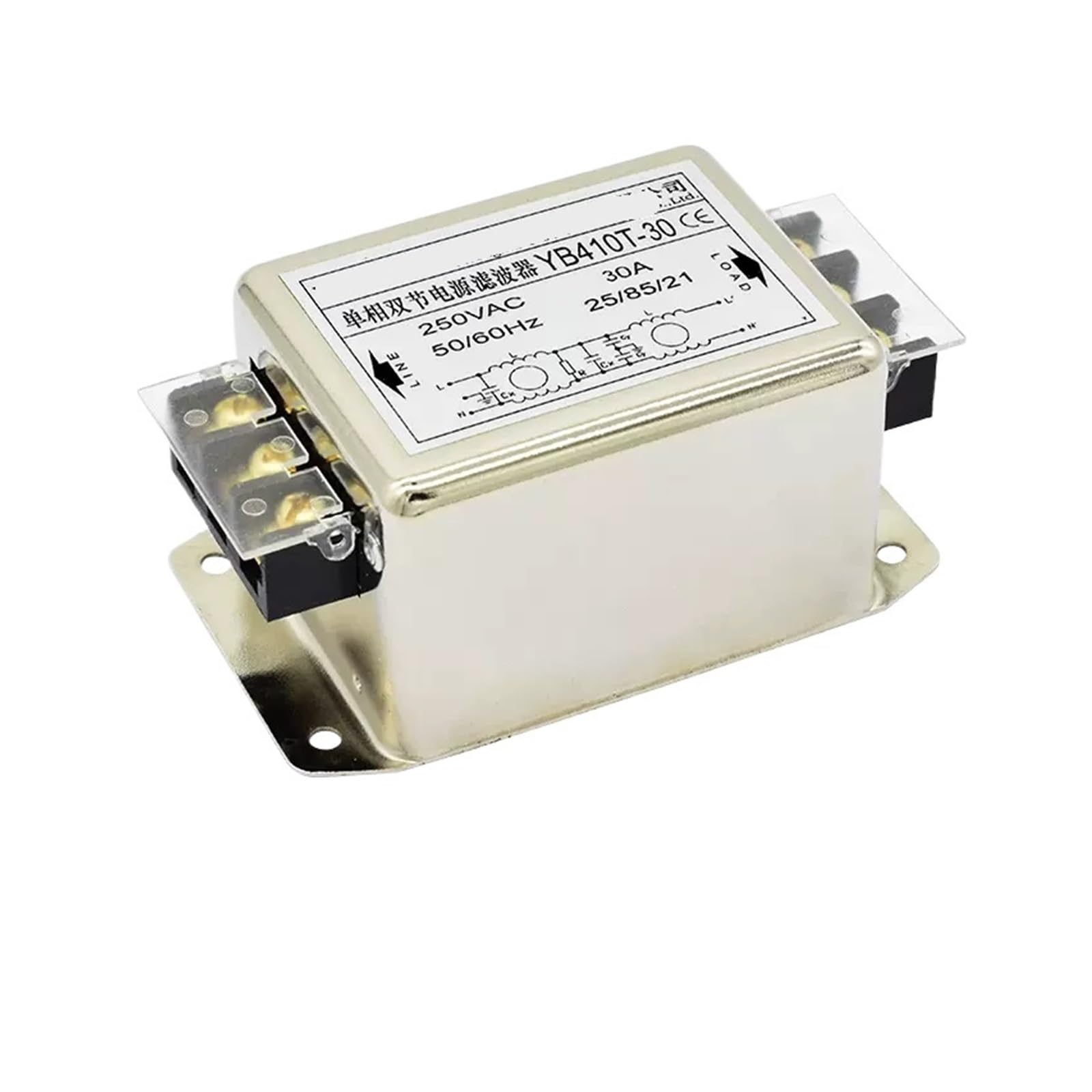 0P7br328b One Color Yb410t-1A-50A Terminal Type Power Filter 220V Anti-Interference Ac Inverter Servo(Yb410t-30A)