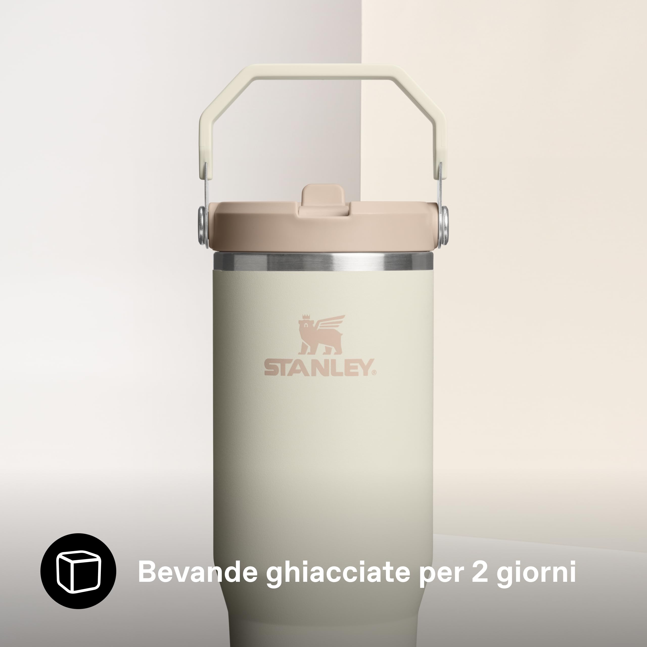 Stanley 1913 Flip Straw Tumbler Borraccia Con Cannuccia 0.89L - Cream | Fredda Per 12 Ore - Borraccia Termica Senza BPA - Bottiglia Acqua Facile Da Trasportare - Lavabile In Lavastoviglie