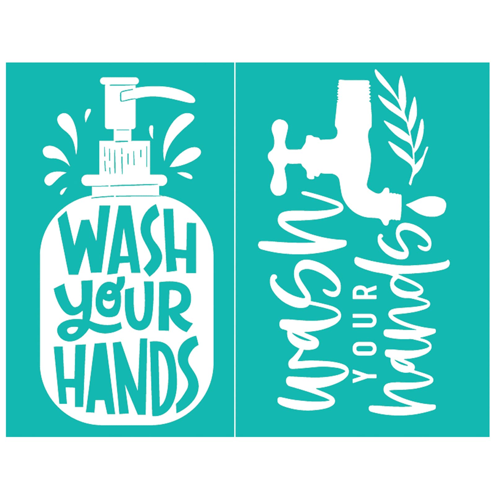 Jazuaiao Wash Your Hands Silk Screen Stencils Mesh-Screen Printing Stencils Adhesive Stencil Transfer Craft-Decor Wash Your Hands Mesh Printing Washable Silk
