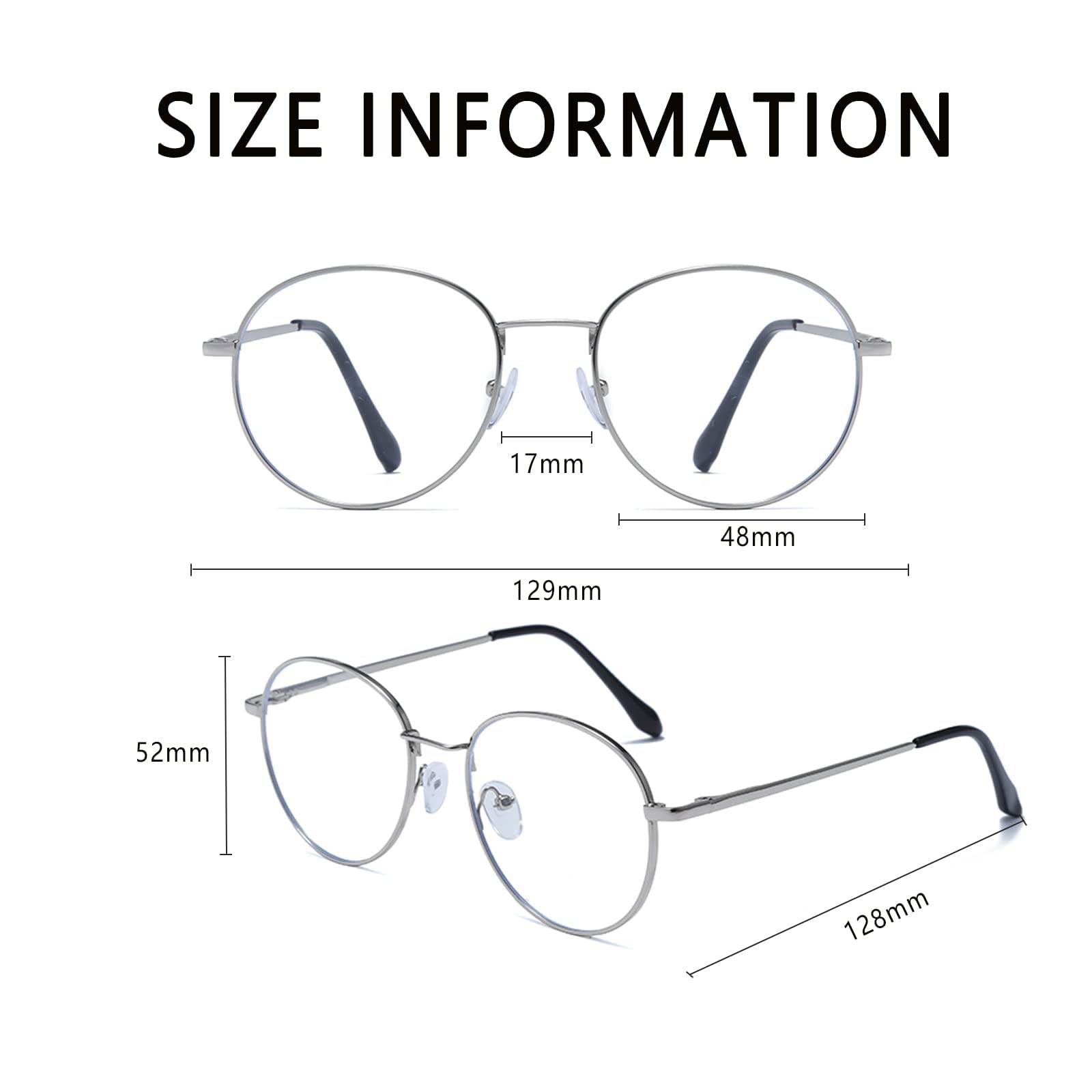 LJCZKA Photochromic Blue Light Blocking Glasses for Women Men Round Computer Glasses Anti Fatigue Eyestrain Headache - Image 4