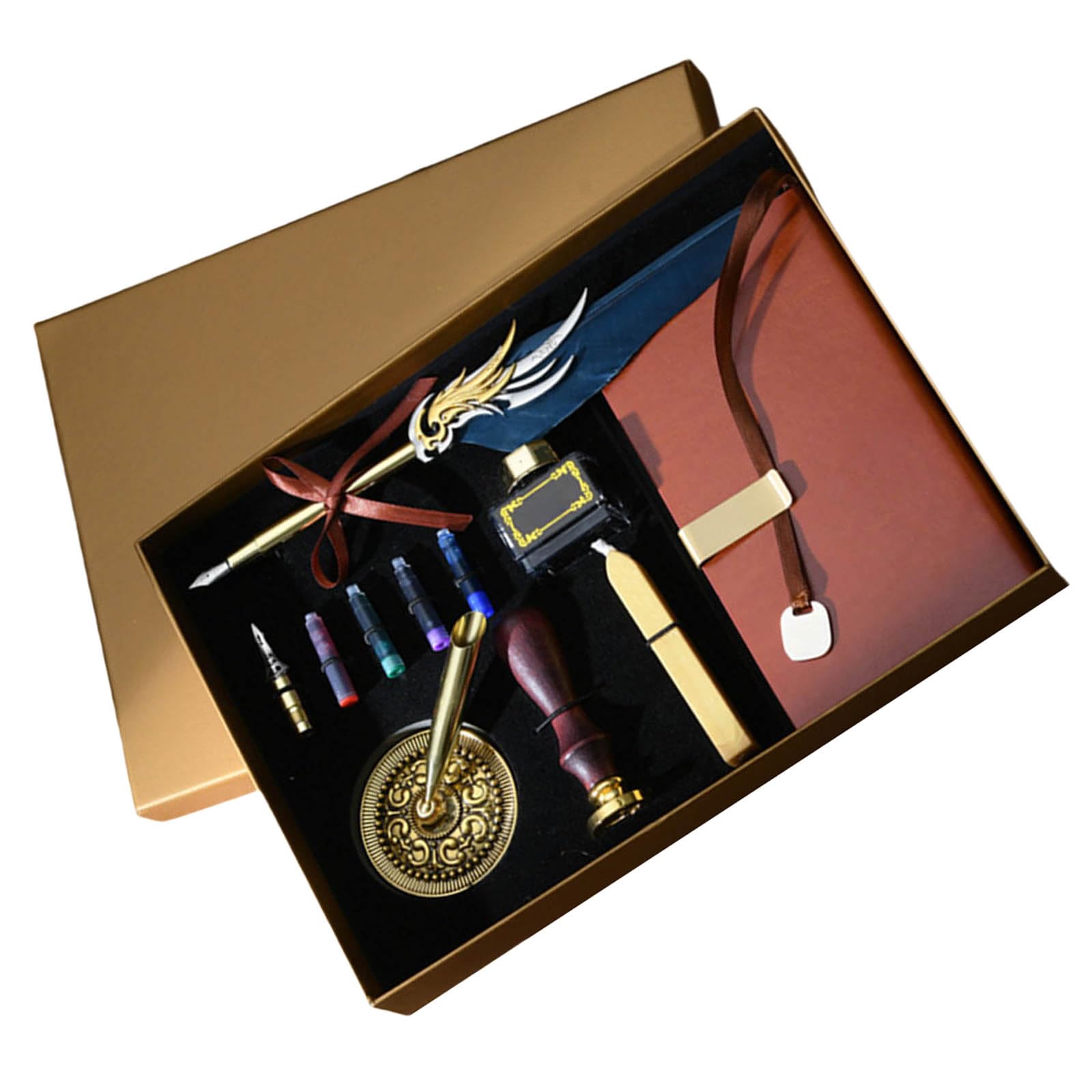 Set di penne a immersione con inchiostro e buste per inviti a feste, album di ritagli, set di timbri vintage per artisti di nozze