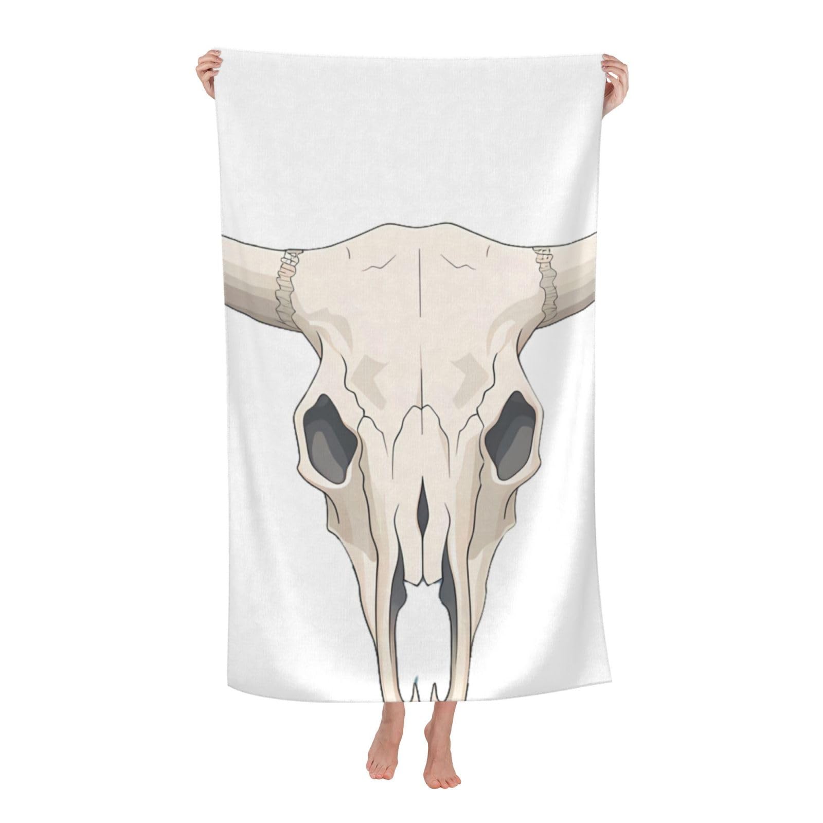 LSRCPD Beach Towel Bull Skull Microfiber Beach Towels Blanket Oversized Tropical Big Extra Large XL Pool Towels Quick Dry Sandproof for Women Girls Kids
