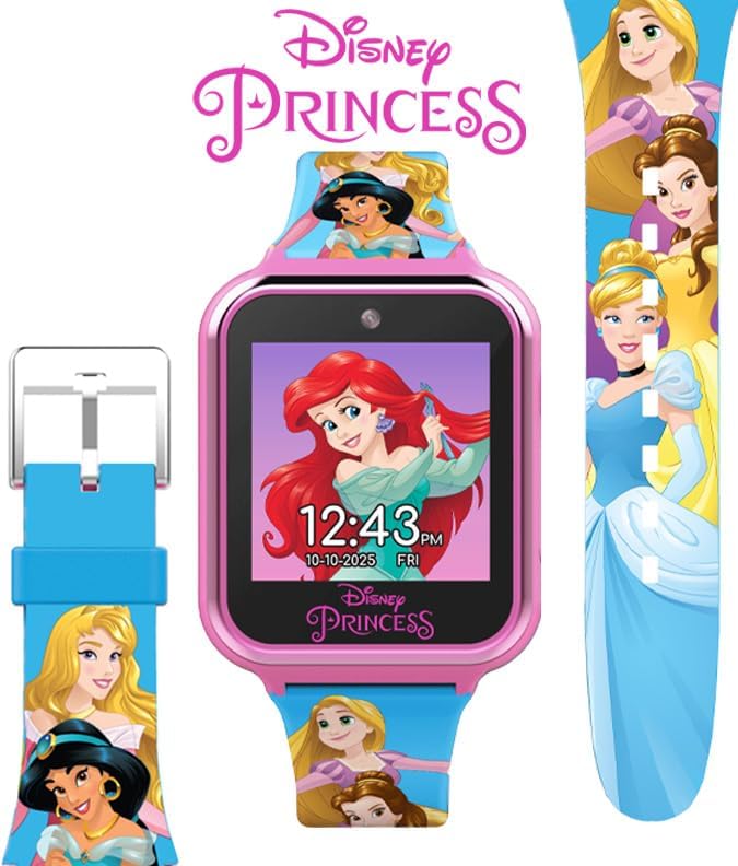 Accutime Disney's Princess Kids' Touchscreen Interactive Smartwatch, Built in Selfie-Camera, Easy-to-Buckle Strap, Model: PN4258AZ - Image 4