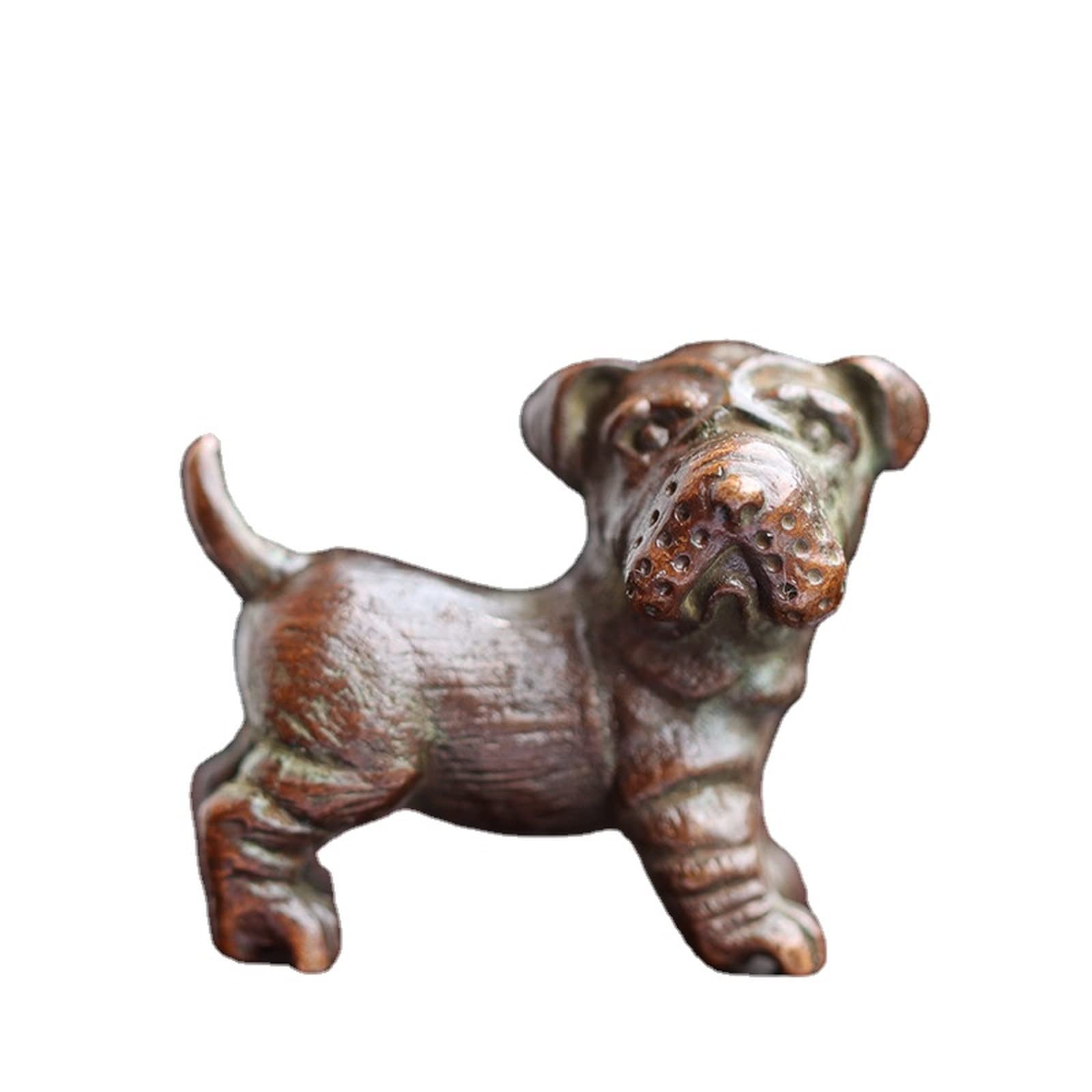 NGDFGR Copper English Bulldog Figurines Miniatures Home Decorations Crafts,Vintage Animal Dog Puppy Model Statue Desk Ornaments