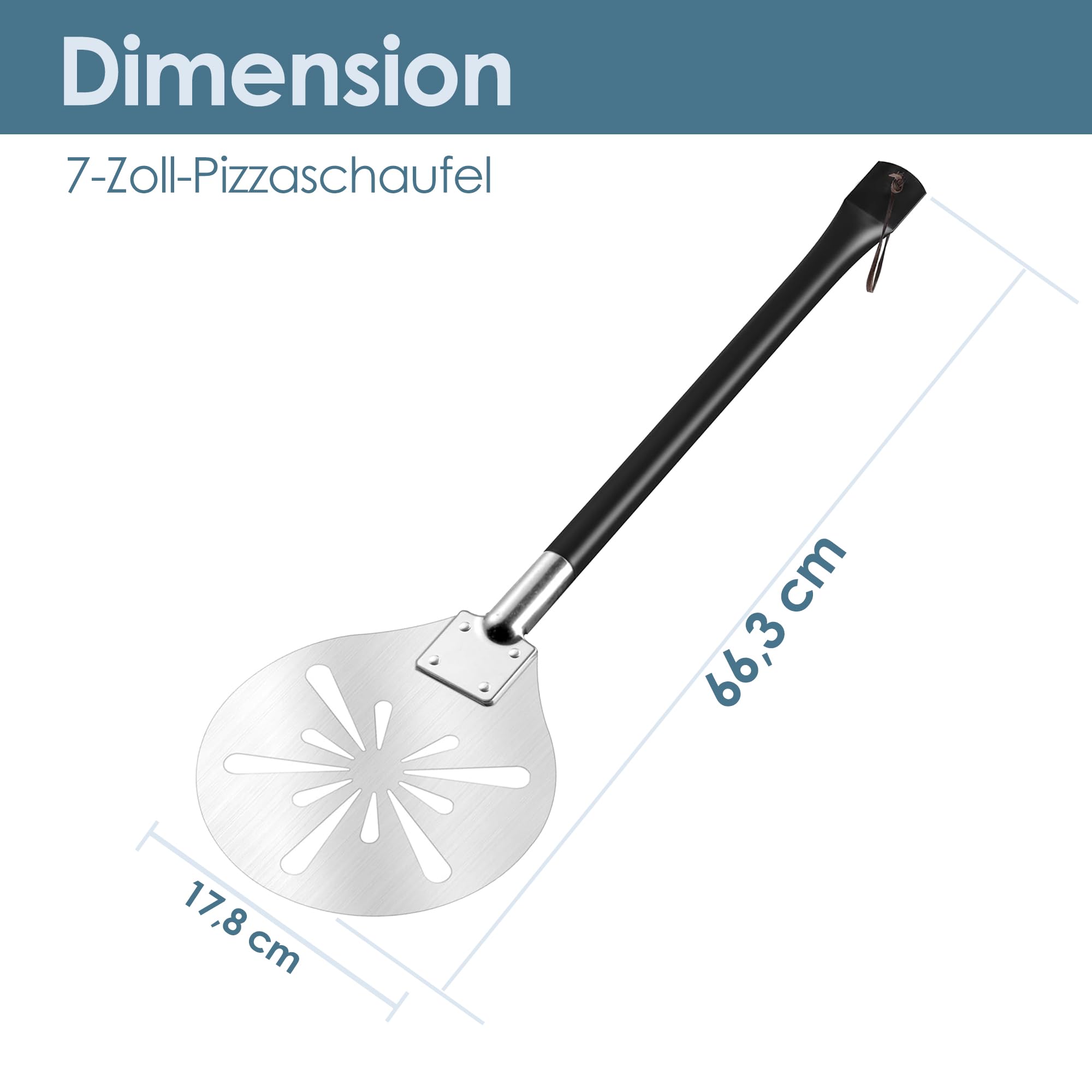 Herogo Peel para pizza de acero inoxidable, talla 1