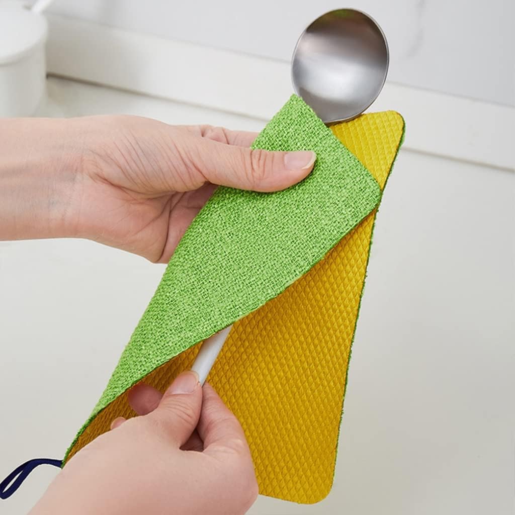 Household Dishcloth Fiber Absorbent Pots Rag Reusable Fast Drying Dish Cloth Countertop Towe