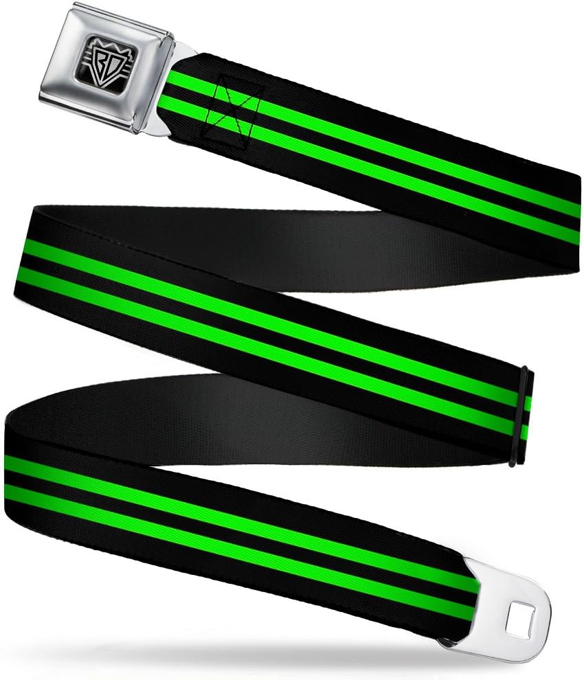 Buckle-Down Seatbelt Belt - Stripe Black/Green