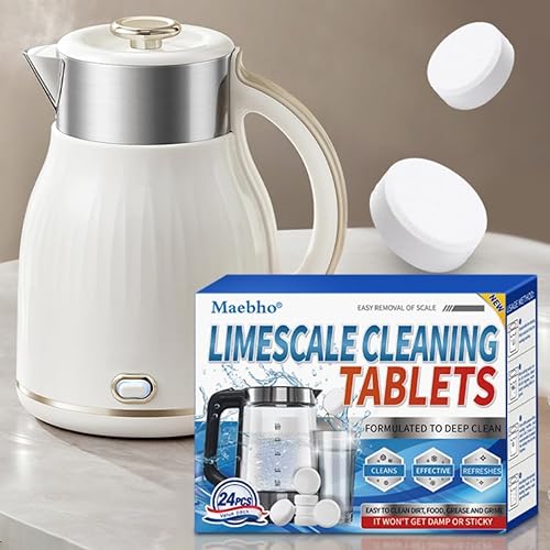 Miniatura 3 de Paquete de 24 potentes tabletas de limpieza de cal  Eficientes tabletas de limpieza de botellas de agua perfectas para botellas de agua, vasos,