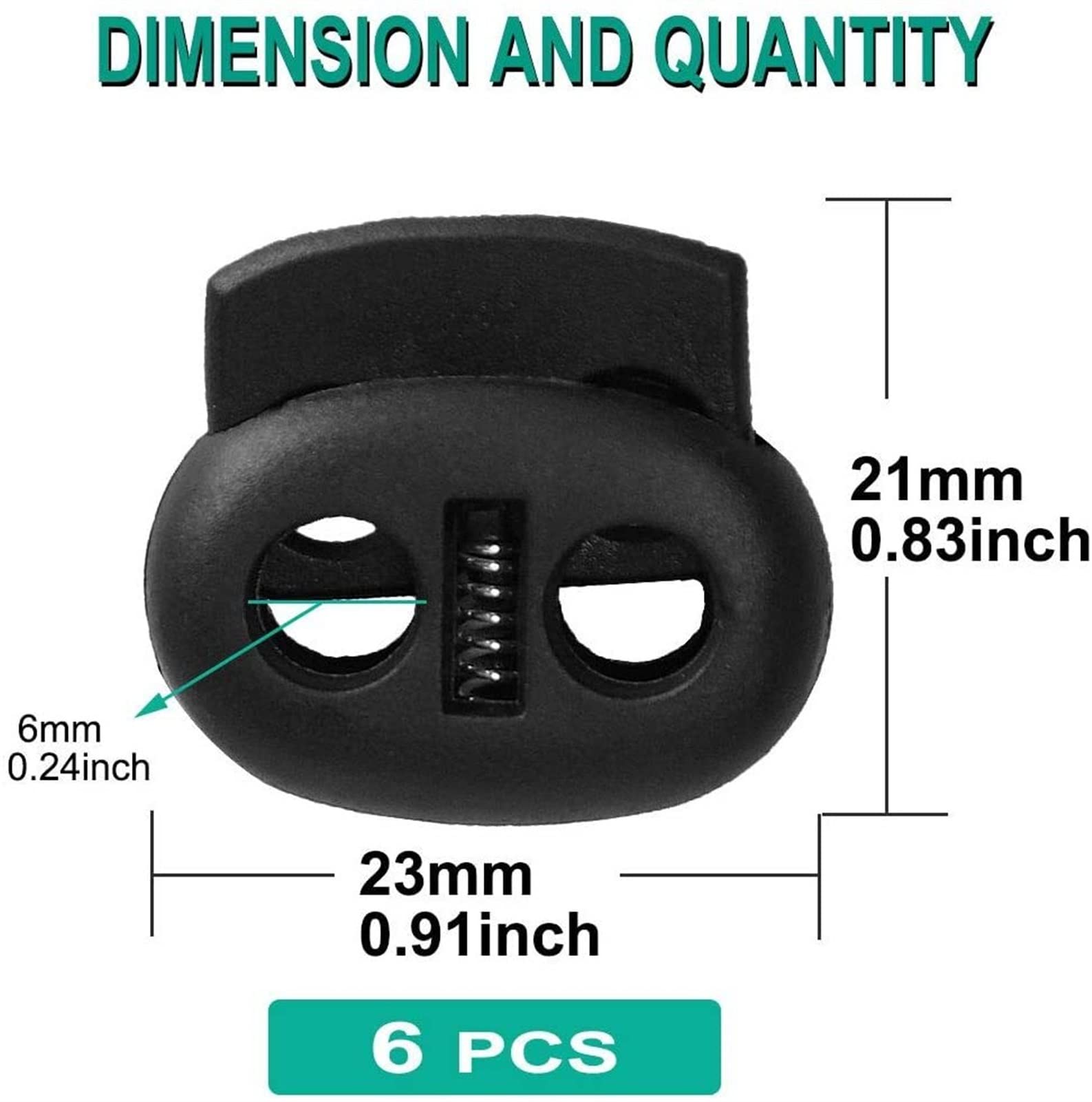 Ncheli 30 Pezzi Fermacavo A Molla Doppio Foro – Nero, 16-14 Mm – Per Cordini, Lacci, Zaini, Tende – Accessori Outdoor