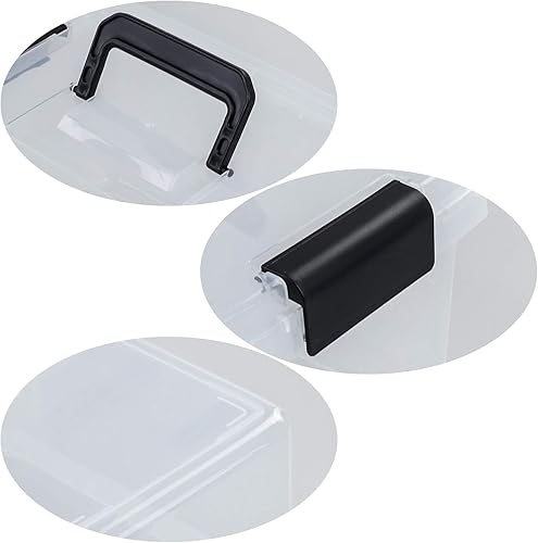 Miniatura 4 de Paquete de 4 cajas de plástico con tapa, contenedor de almacenamiento de plástico, cajas de almacenamiento pequeñas