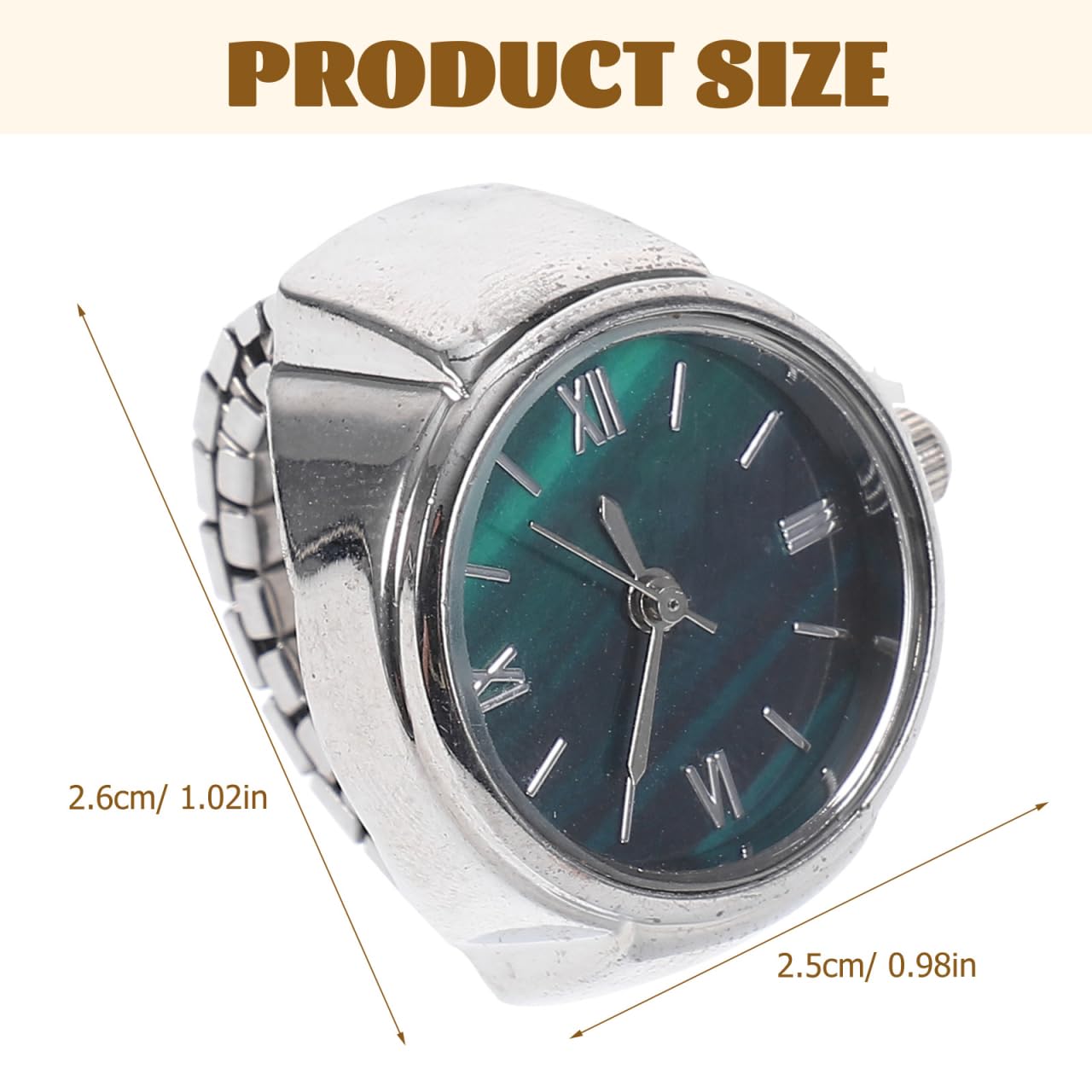 ibasenice Reloj de dedo digital anillo de reloj de moda reloj de anillo pulido con correa ajustable mini anillo reloj reloj anillo reloj anillo con números romanos reloj