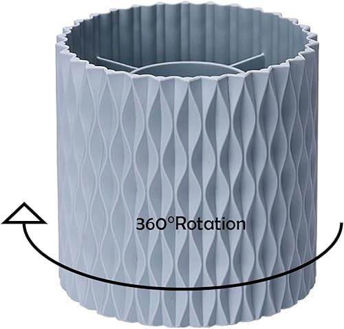 Ferkerylu Soporte para bolígrafos para escritorio, 5 ranuras para lápices giratorio de 360 grados, soporte multifuncional para brochas de