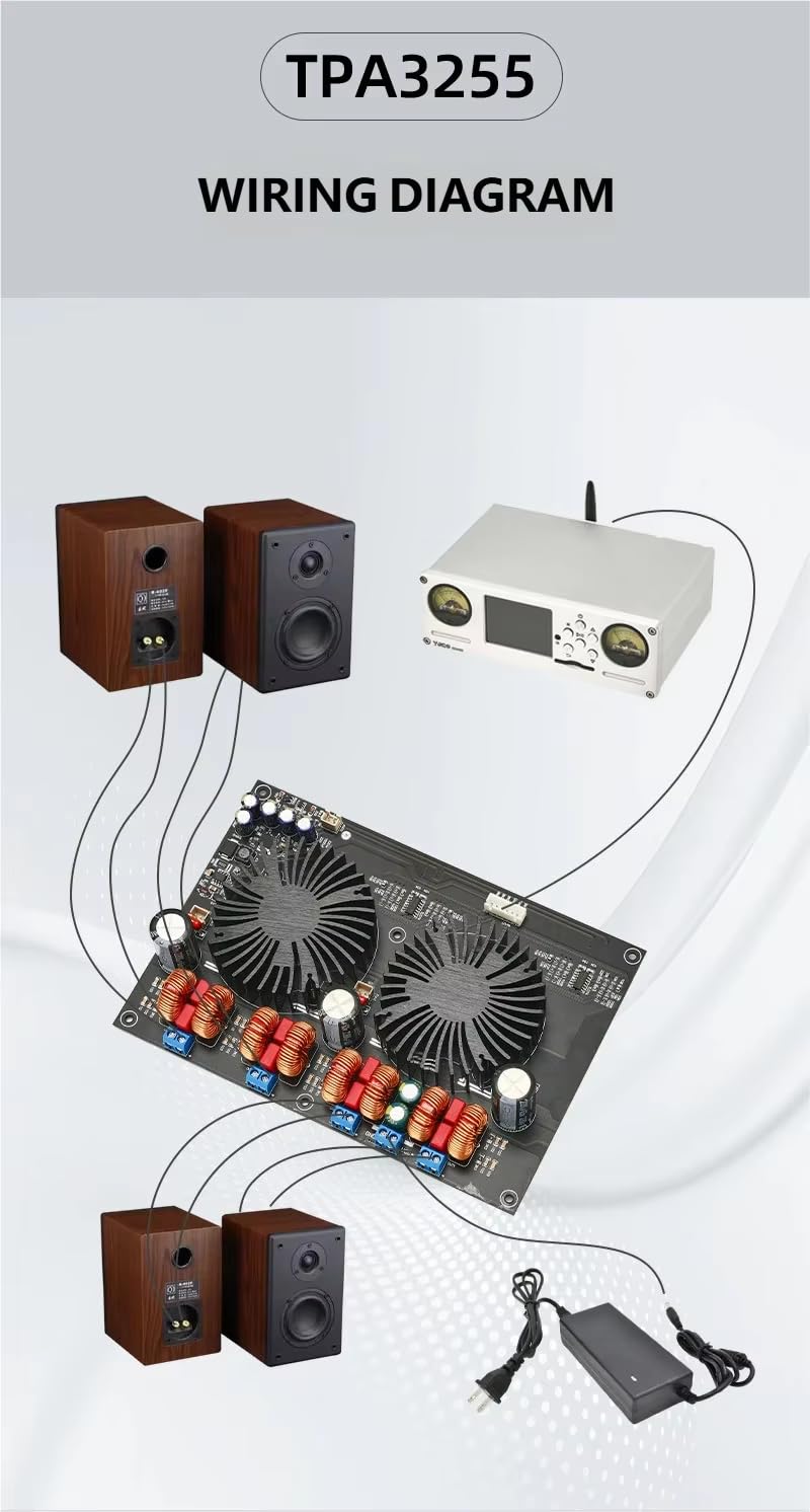 Classe D Ad Alta Potenza 4X300W Amplificatore di Potenza Scheda TPA3255 Quattro Canali Digital Luxury Fan