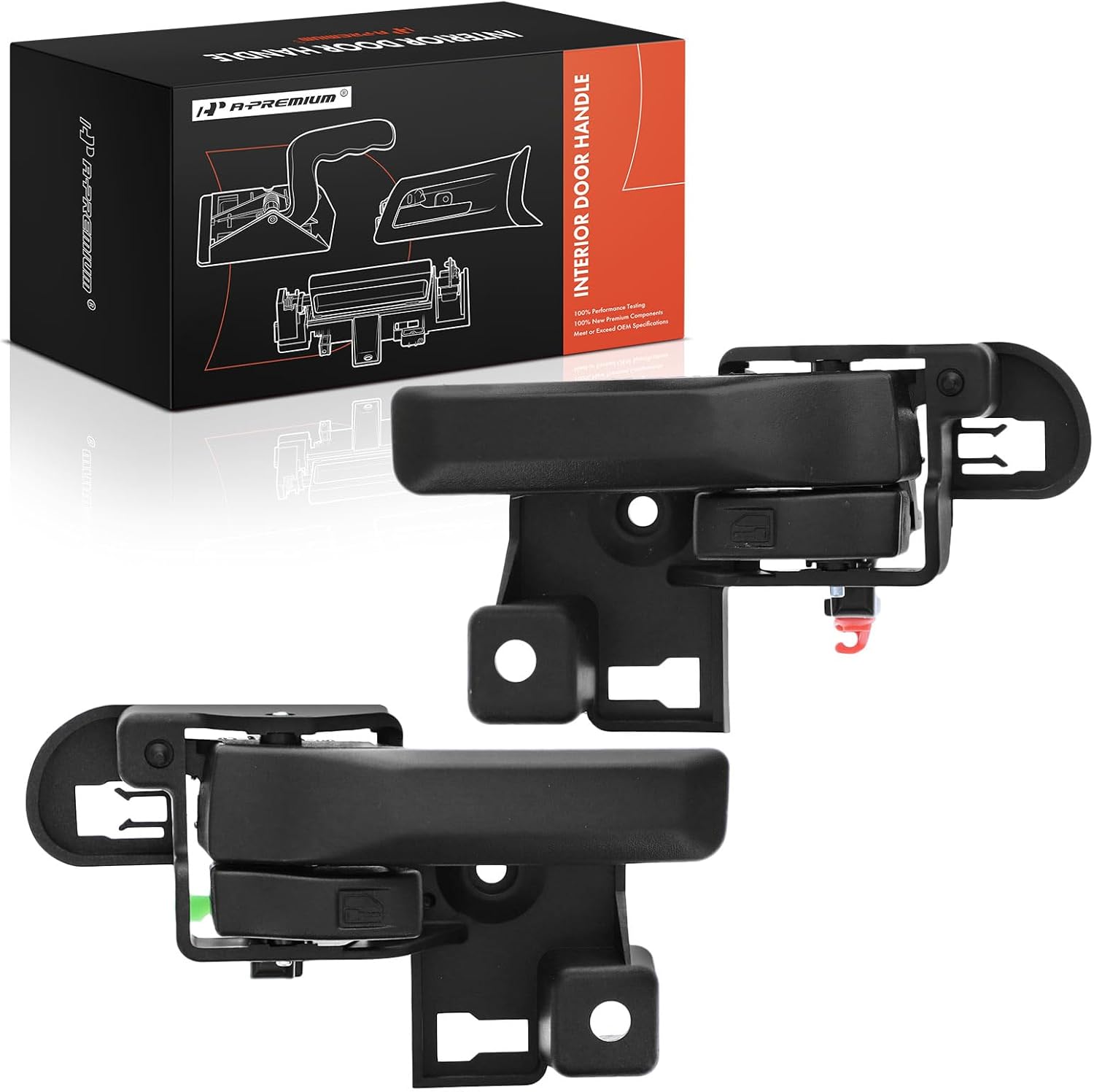 A-Premium Inside Interior Door Handles Compatible with Jeep JK Series Wrangler 2011-2016, Textured Black, 2-PC Set, Front or Rear Driver and Passenger Side