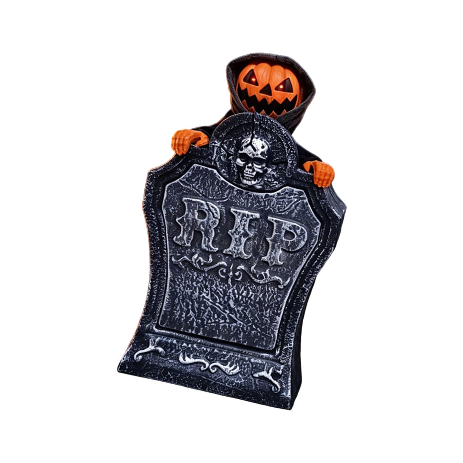 Qusinfc Eerie Eerie Cemetery Props with Motion Activated Lights and Voice Effect Realistic Halloween Decoration Animated Halloween Decoration