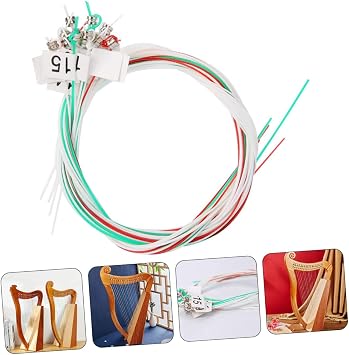 YARNOW Lyre Strings Replacement Kit 10-Piece Nylon String Set for Lyre Harp Sturdy Musical Instrument Accessories for Beginners and Professionals