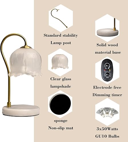 Miniatura 2 de nicelight Lámpara calentadora de velas, lámpara eléctrica de velas, lámpara de vidrio con bombillas de 3-50 W, vela en tarro gratis, lámpara de vela