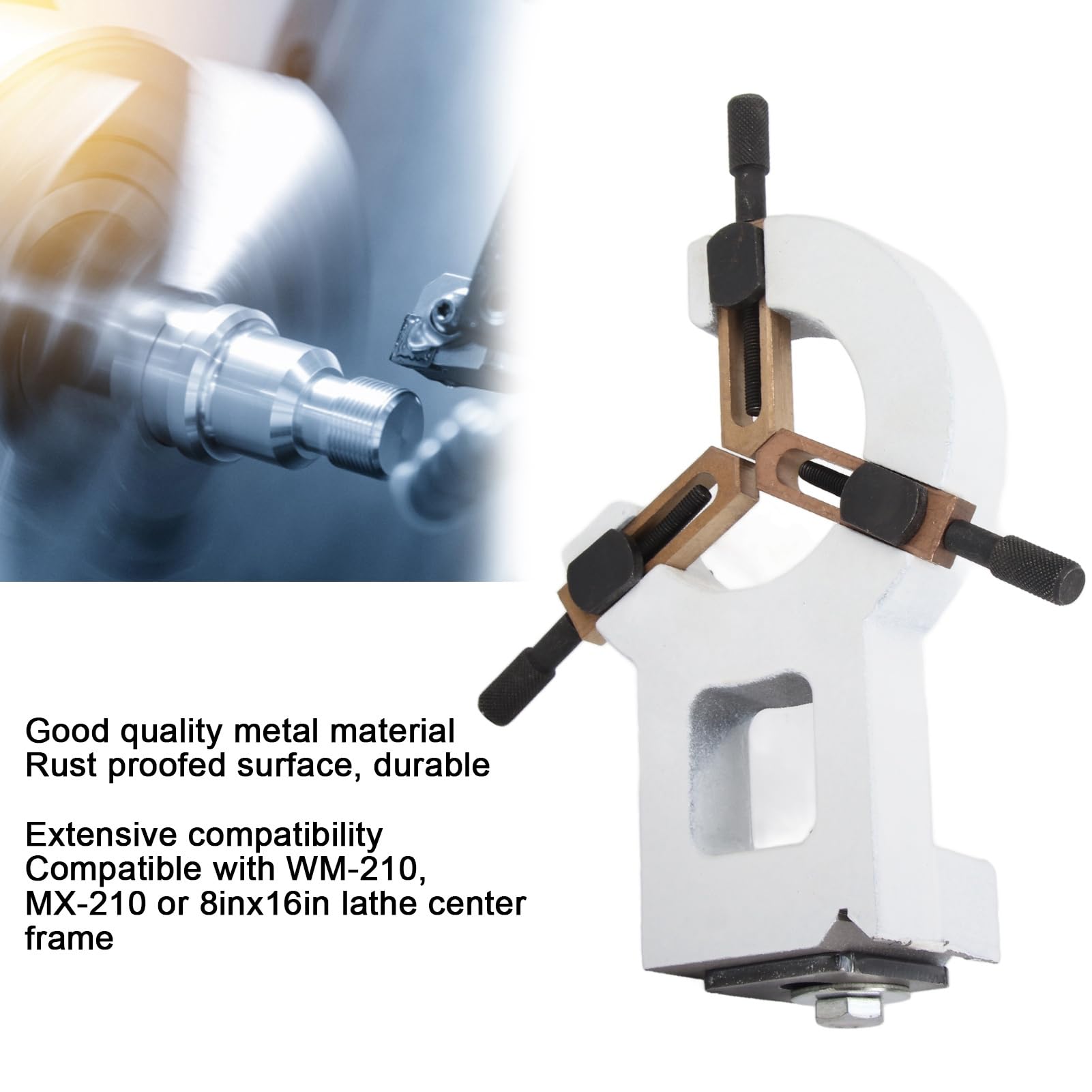 Lathe Center Frame Rest, Lathe Steady Rest Stable Long Life Span Cast Iron Rust Resistant Delicate For Woodworking - View #4