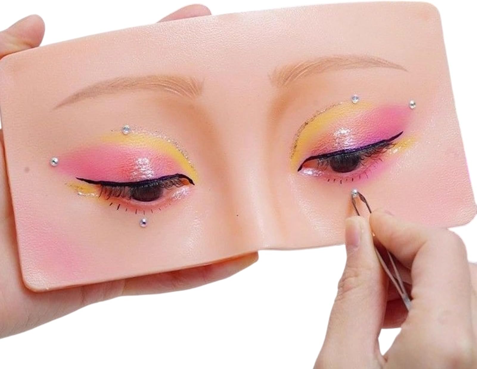 Eye Makeup Face Practice Board - Realistic Reusable Make Up Model,Silicone Face for Makeup Practice | for Beginners Artists Self-Taught Professional Enthusiasts Women