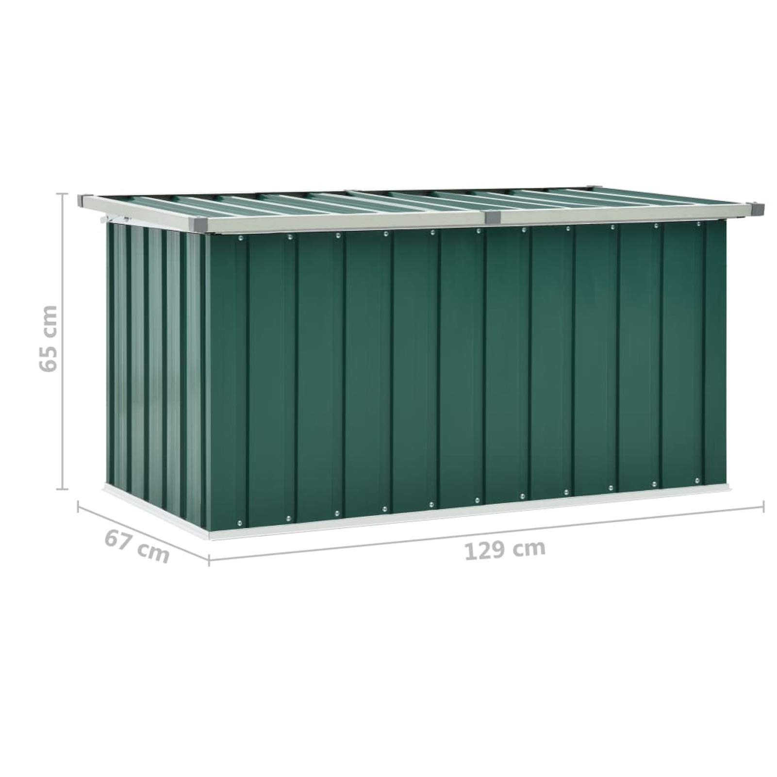 Festnight Gartenbox Wasserdicht Metall Auflagenbox Garten-Aufbewahrungsbox Große Kissen Werkzeugkasten Gartenbox Balkonschrank Gartentruhe Kissenbox Grün 129 x 67 x 65 cm