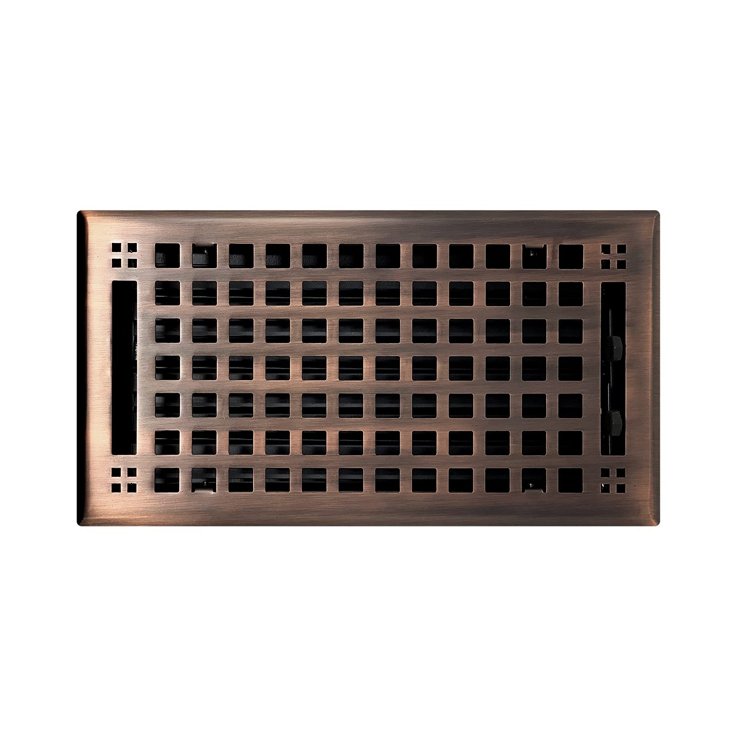 Madelyn Carter Contemporary Artisan Style Vent Cover, Solid Cast Steel Interior, Controls Air Flow, 6 x 12 inches (Overall Face: 7.25 x 13.25 inches),