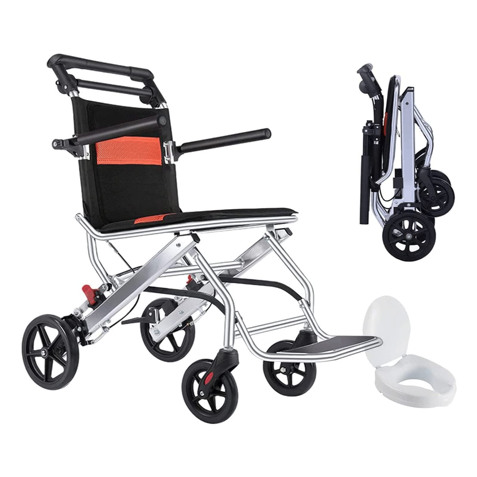 SXSLTSA Portable Aluminum Folding Outdoor Comfortable Mobile Wheelchair Displacement Machine Ultra-Light Boarding Travel Outdoor Comfortable Mobile Wheelchair Displacement Machine 440Lbs