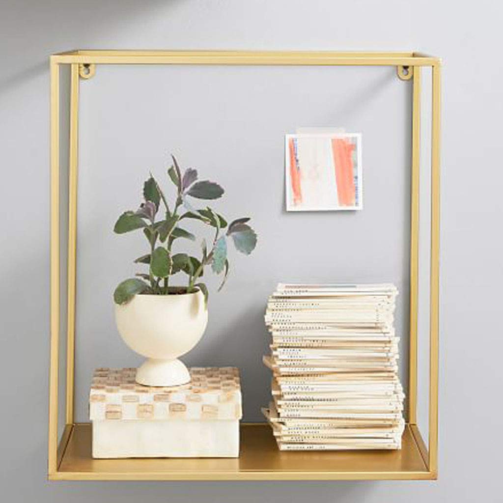 Wall Shelf Floating Shelves Wall Mounted Metal Wall Cubes Shelves for Plant Display, Storage Rack & Organiser, Home Decoration (Black, White, Gold)