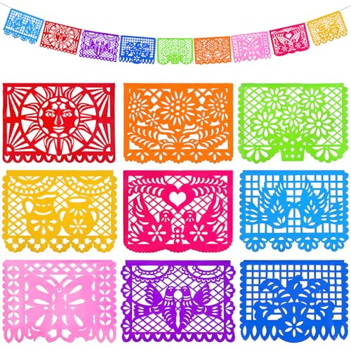 JOHOUSE 2 Packs Mexican Party Decoration, 18 Feet Plastic Papel