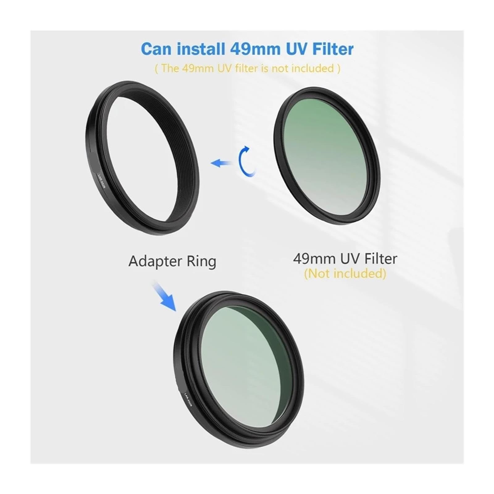 Anello adattatore filtro obiettivo compatibile for Fujifilm X100VI X100V fotocamera adatta 49 mm UV CPL filtro ND copriobiettivo sostituisci AR-X100(F)