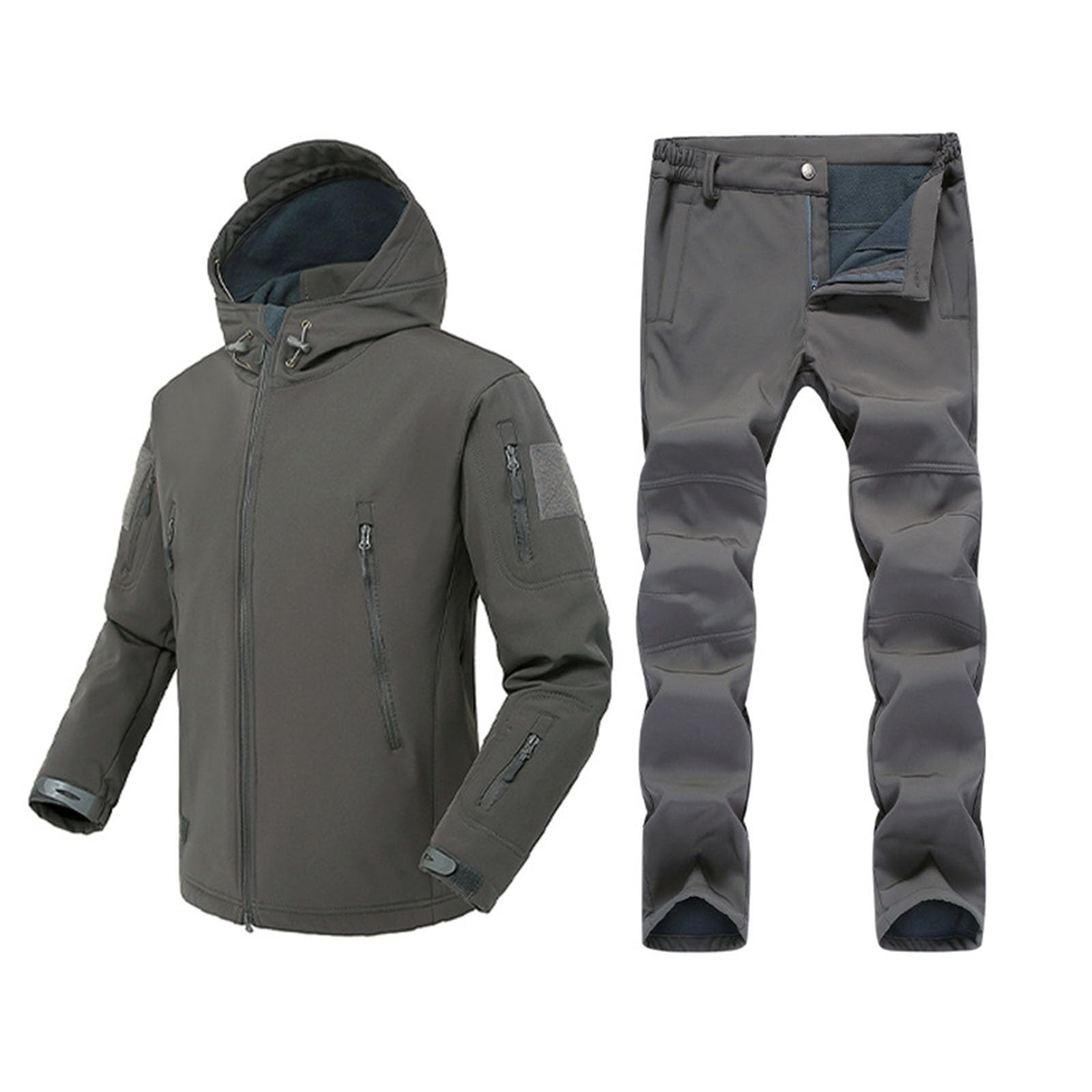 Générique Set da uomo 2 pezzi in cotone tuta da jogging con cappuccio pantaloni in vita elastica calda confortevole sport corsa palestra A20