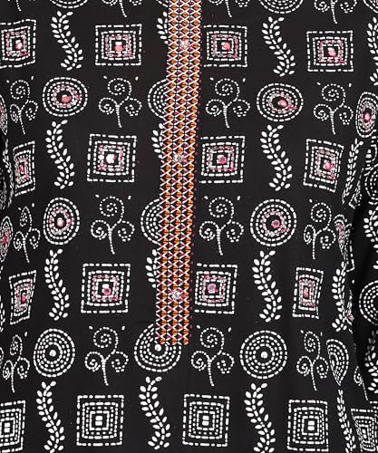 Exclusive Handmade BLACK Rayon Kurti Set - Includes Kurta, Pant, and Dupatta2