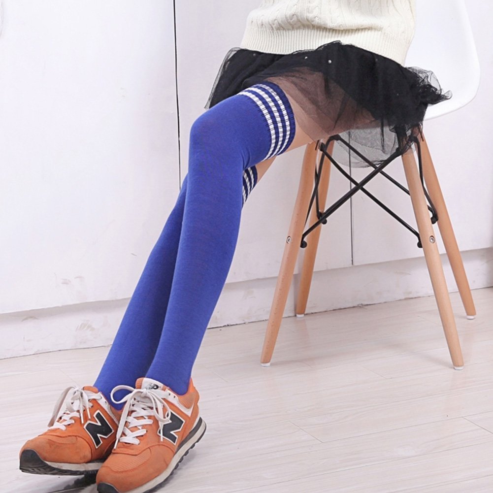 2 Paires Chaussettes Hautes Femme Rayées – Chaussettes Cuissardes Longues Montantes Douces & Chaudes | Style Classique Rayures Pour Toutes Les Tenues