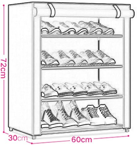 Miniatura 2 de TITA-DONG Zapatero organizador de zapatos con cubierta de tela a prueba de polvo, estante grande para zapatos, organizador de almacenamiento de