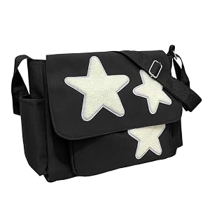 Star Messenger Bag Star Messenger Bag Large Capacity Cute Purse with Multi-Pocket Shoulder Crossbody with Adjustable Strap for
