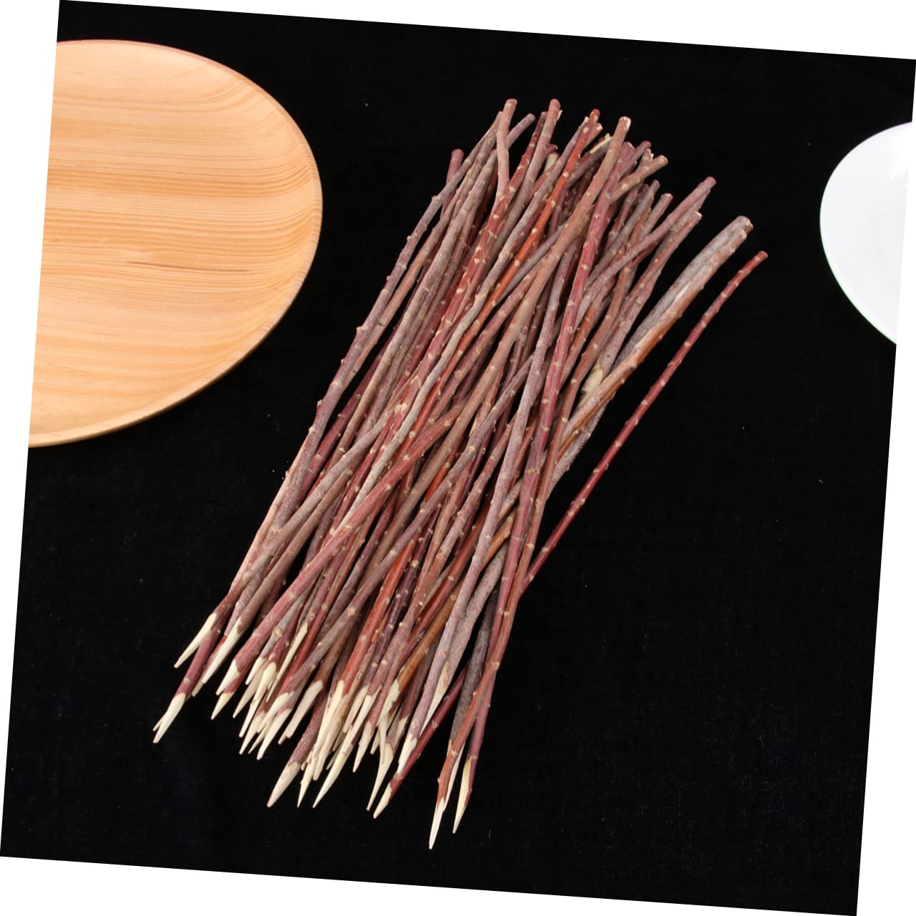 HEMOTON Tenedores de Barbacoa Utensilios Portátiles 100 de Madera Roja Prácticos y Cómodos para Carne Ideales para Barbacoa en Casa Aire Libre