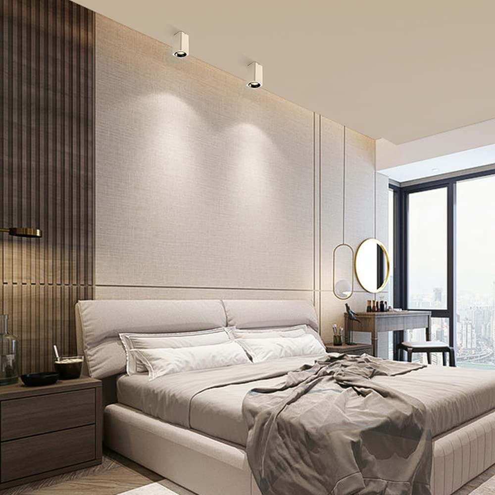 SKYGOO Luz de Techo Led no estroboscópica 5w Blanco, lámpara de Aluminio Cuadrada, Sala de Estar Dormitorio Estudio vestidor iluminación, WC luz de baño, luz de Oficina Corporativa