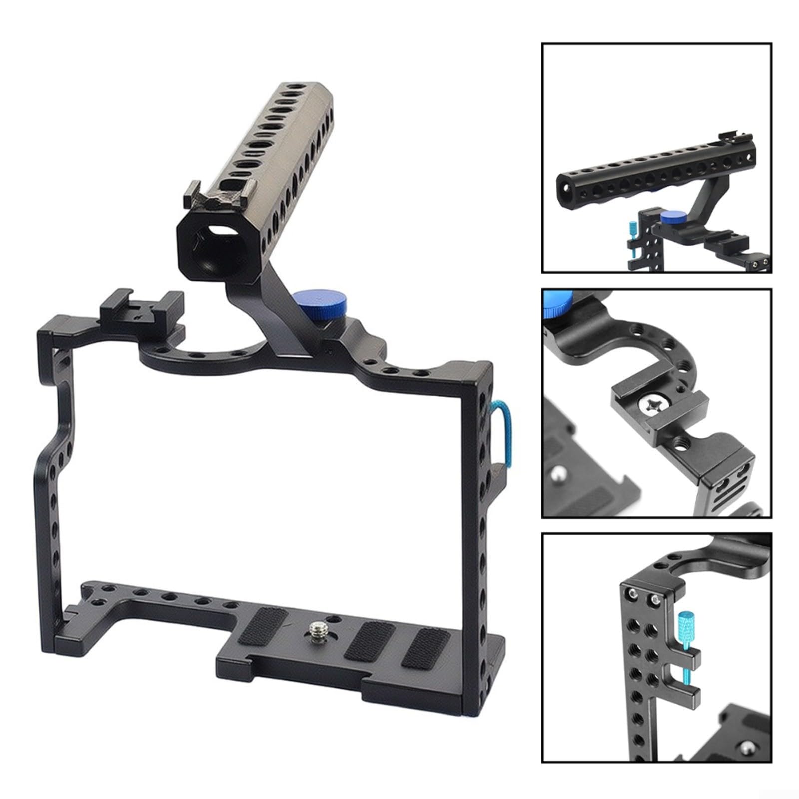 Kit gabbia per fotocamera Panasonic GH5 GH5S, in lega di alluminio, doppio supporto hot shoe con manico superiore e angoli regolabili, per impianto di produzione cinematografica