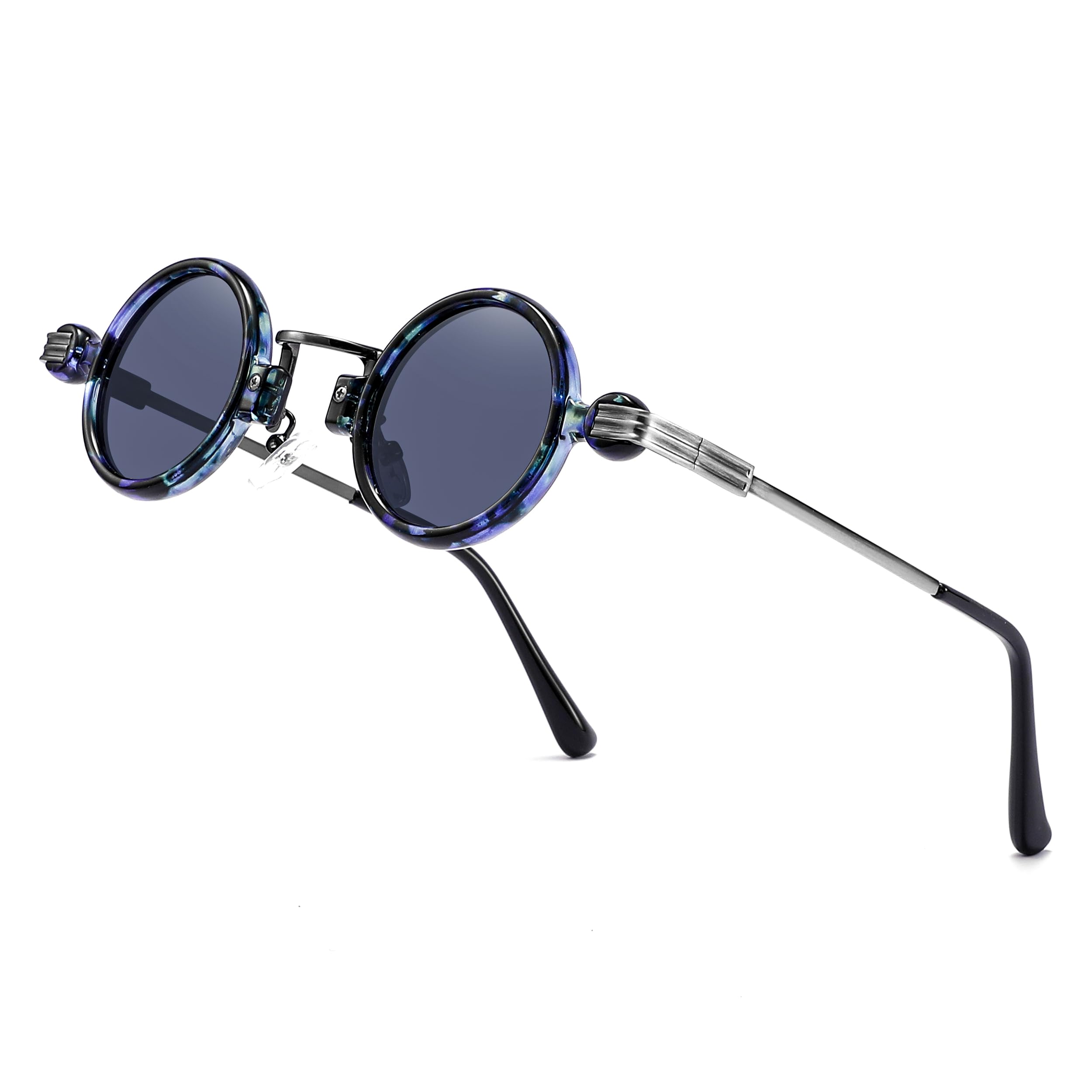 Technigadgets Isaac Steampunk Small Round Sunglasses Retro Vintage Eyewear Men Women Circle Lens Metal Frame UV400