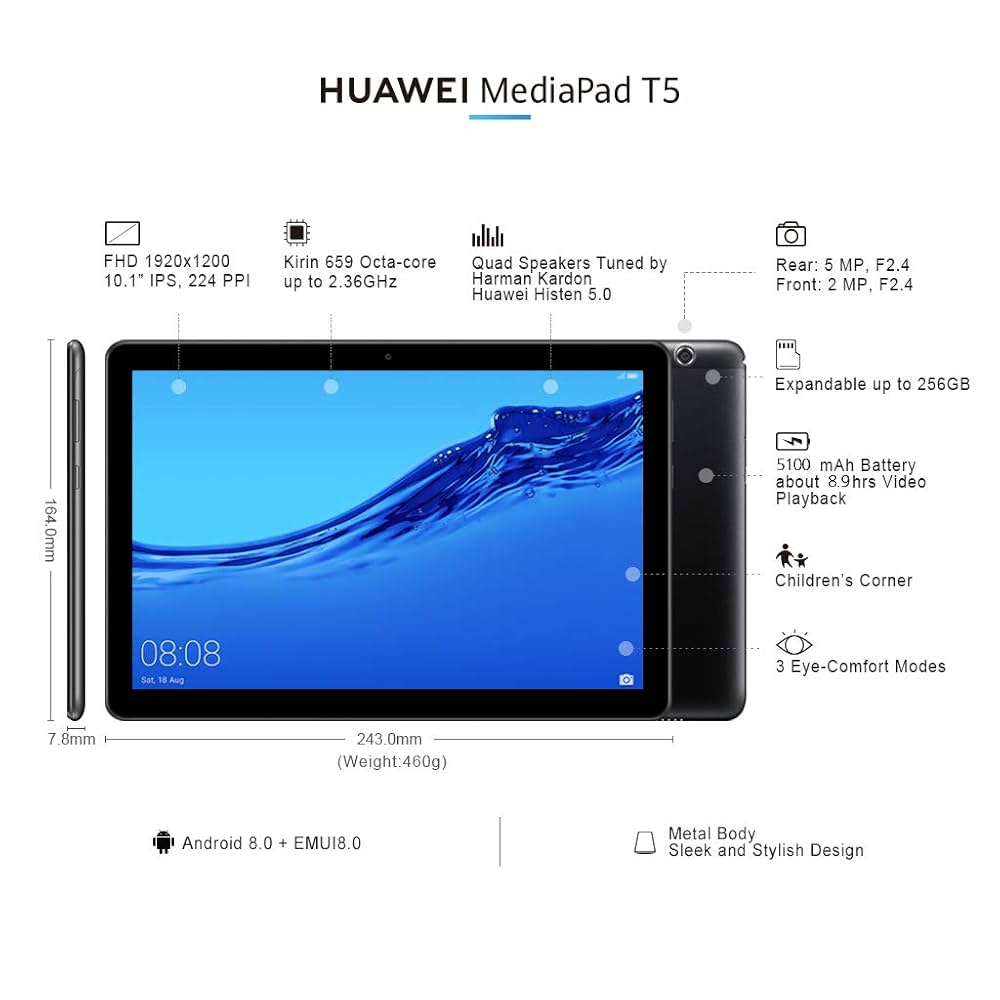 Huawei MediaPad T5 10 64GB ROM + 4GB RAM 10.1