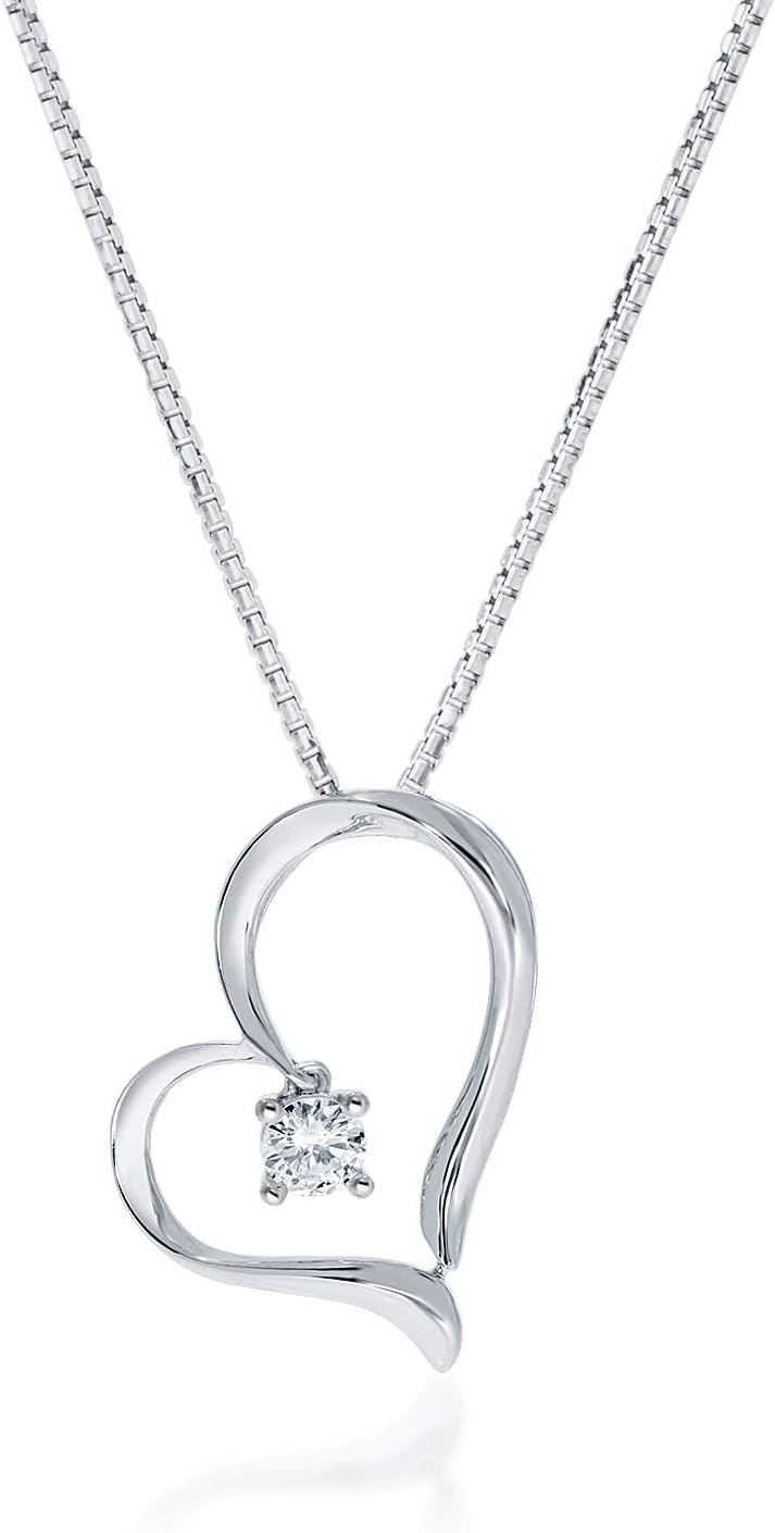 La Joya Adorable Lab Grown Diamond Heart Necklaces for Women| Accompanied By An Adjustable Silver Chain | Dainty 925 Sterling Silver Diamond Necklace For Women
