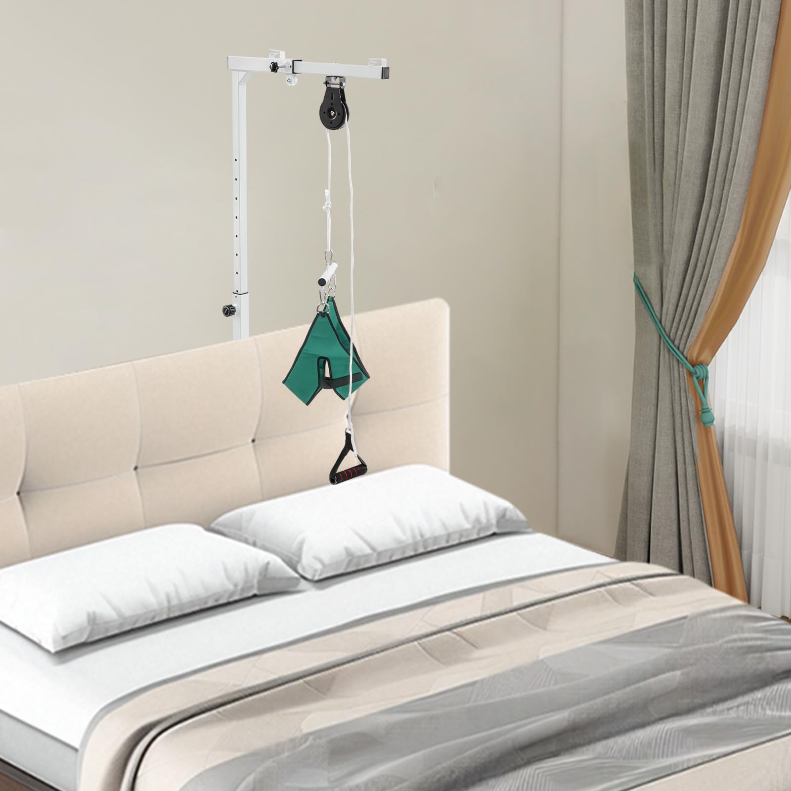 Halgas de cama, altura regulable y soporta hasta 100 kg, ayuda para levantarse para personas mayores y postradas en cama, construcción estable para el hogar de ancianos, clínicas y hogar