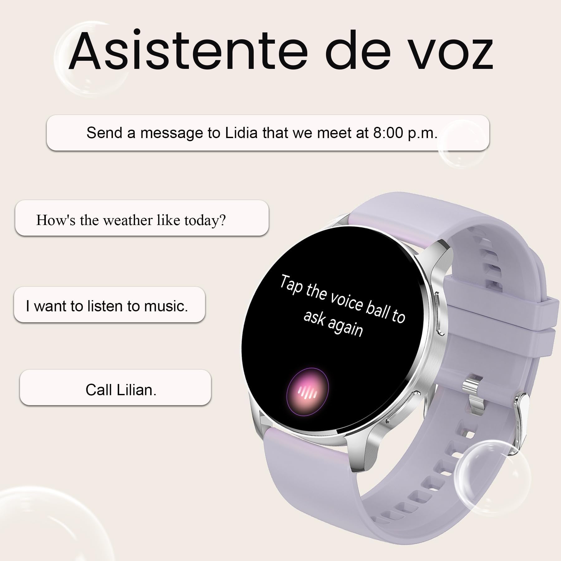 Smartwatch Mujer Hombre con Llamadas Bluetooth, 1,32" Reloj Inteligente Fitness, 20 Modo Deportivos Podómetro Monitor Sueño Pulsómetro Pulsera Actividad, Smart Watch para Android iOS