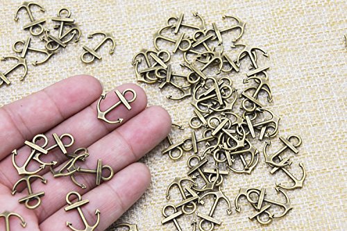 Youkwer 100Pcs Mini 14X18Mm Vintage Nautical Anchor Sign Metal Charms Pendants For Diy Crafting And Jewelry Making #TOP2