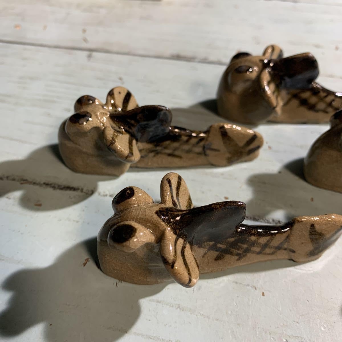 骨董　アンティーク　古唐津　絵唐津　陶片　2点　箸置き　豆皿 唐津焼 レア 箸置きセット 骨董 アンティーク 古唐津 絵唐津 陶片 2点