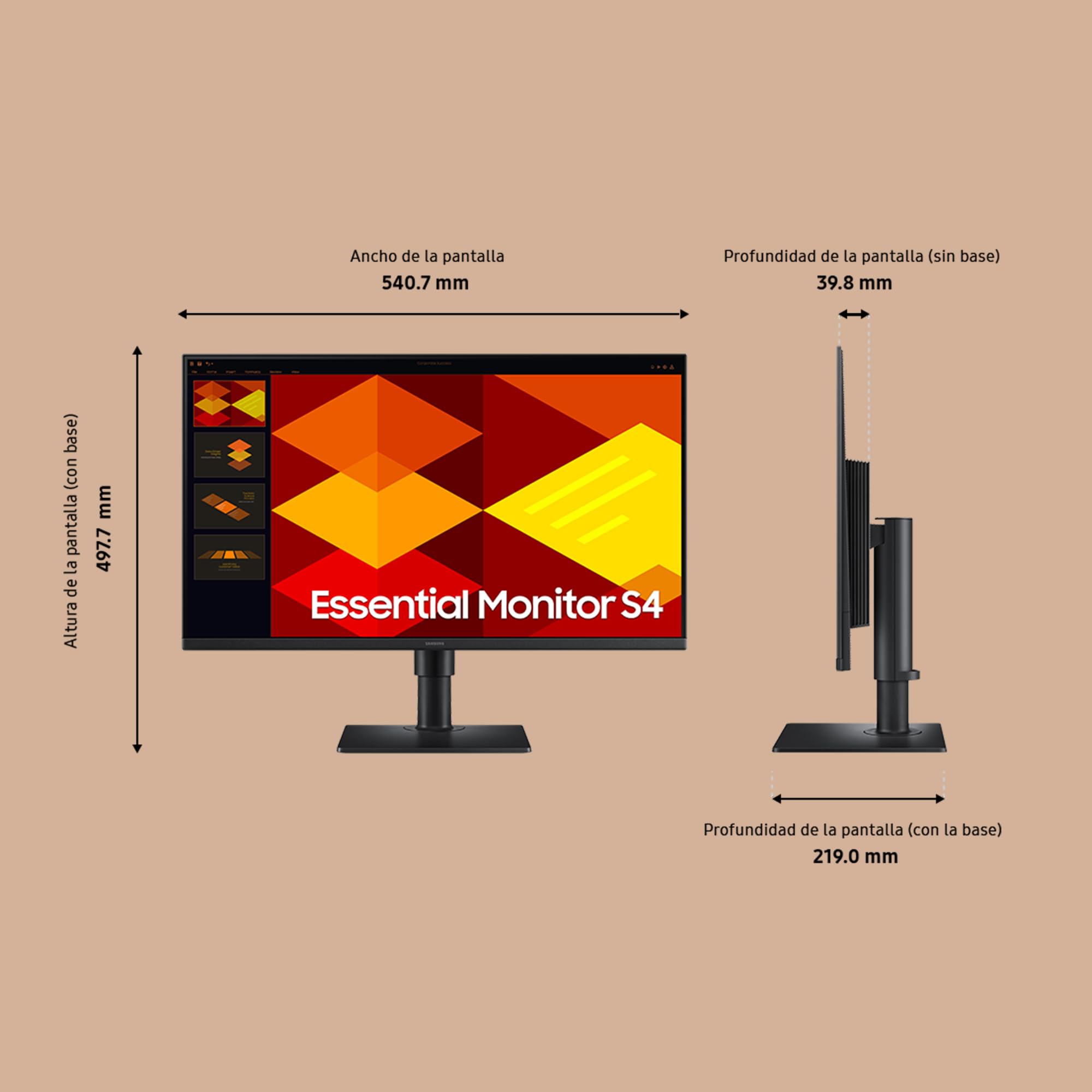 Samsung 24' Essential S4 S406GD FHD Monitor 24'' avec haut parleur intégré LS24D406GAUXEN (Reconditionné)