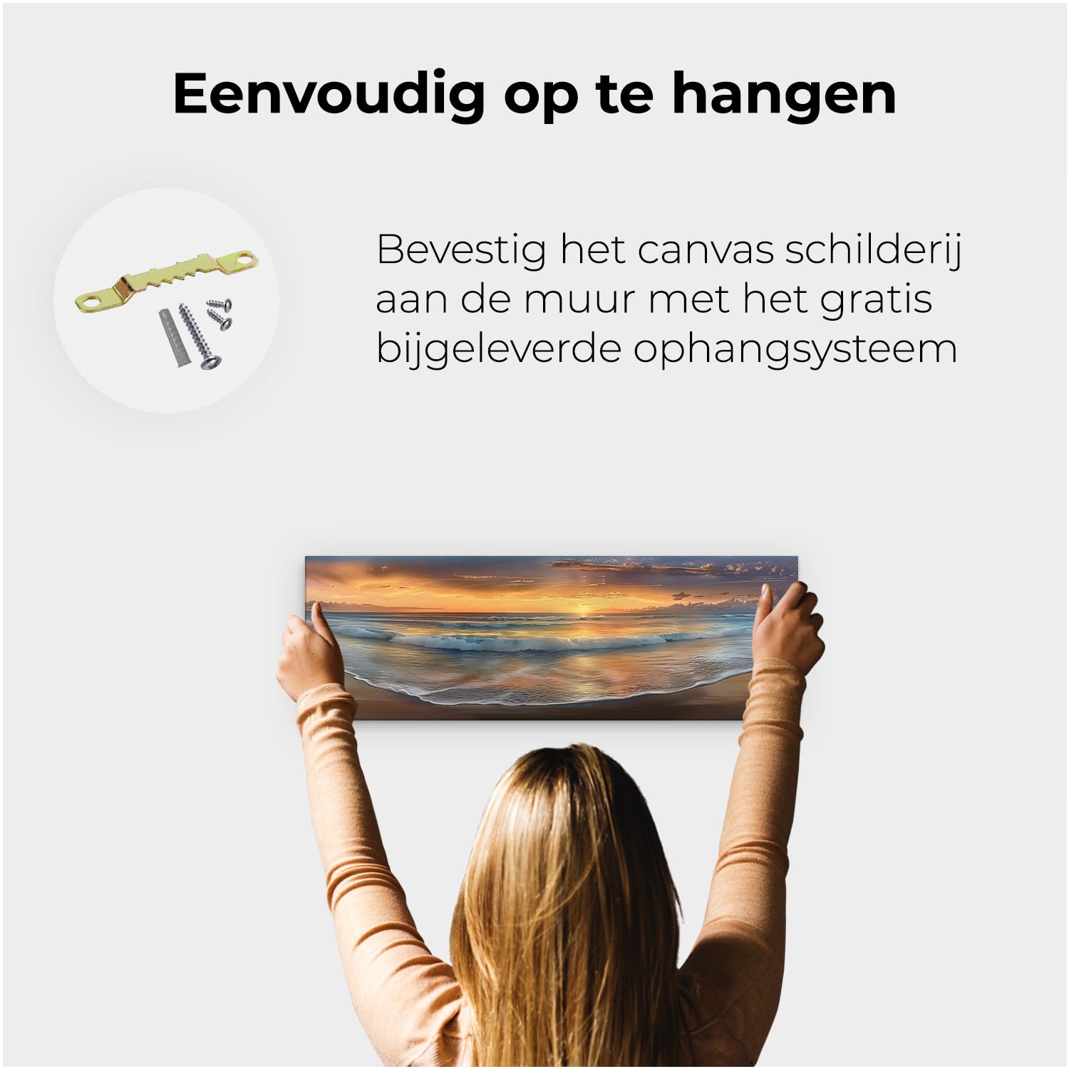 Artaza Leinwand Bilder Sonnenuntergang Meer - 90x30 cm - Wanddeko Strand - Wandbilder Ozean - Deko Wohnzimmer